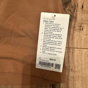 Brand New with tags Lulu Align Tank